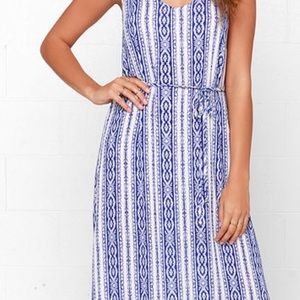 Lulu’s lush blue white and peach maxi size large